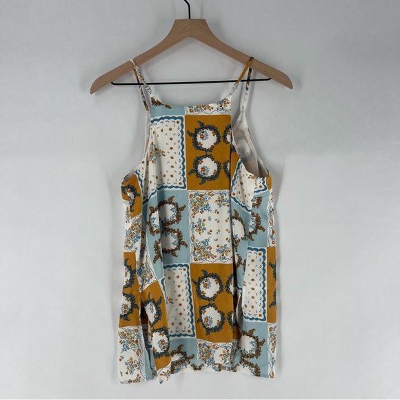 Joie Silky Chiffon Multicolor Handkerchief Print V Neck‎ Tank Top - Picture 8 of 10